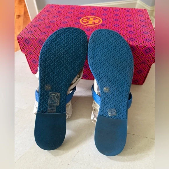 Tory Burch Tejus Embossed Leather Miller Sandal Size 8.5 ๐๐๐ - Picture 8 of 10